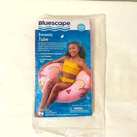 Bluescape Pink Sweets Inflatable Swim Tube Pool Float (Includes Repair Patch) - Picture 3 of 3